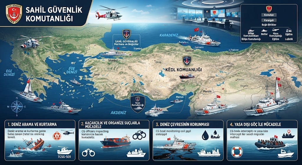 Sahil Güvenlik Komutanlığı Bağlı Birliklerinin Dağılımı ve Görevleri