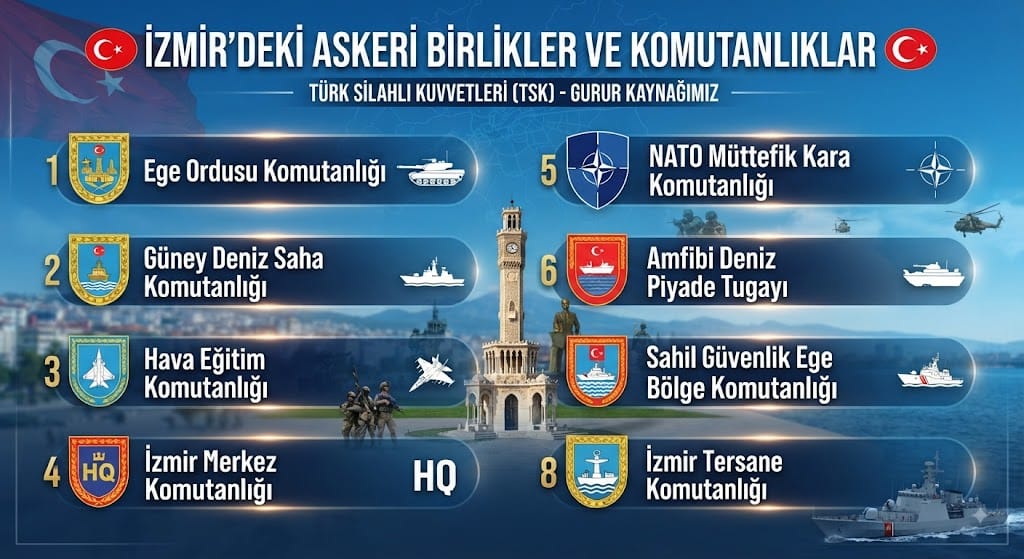 İzmir'deki Askeri Birlikler ve Komutanlıklar Listesi